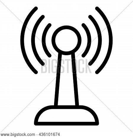 Radio Tower Fraud Icon Outline Vector. Stop Secure. Money Key