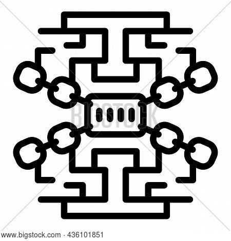 Secured Chain Icon Outline Vector. Stop Fraud. Secure Cyber
