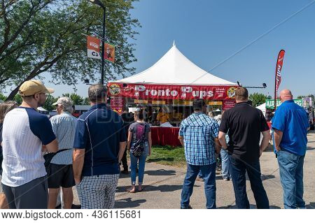 Boise, Idaho - August 20, 2021: Long Lines For Pronto Pups At The Western Idaho State Fair