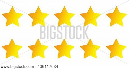 Set Of Golden Stars. Social Media Element. Winner Award Sign. Site Design Background. Vector Illustr