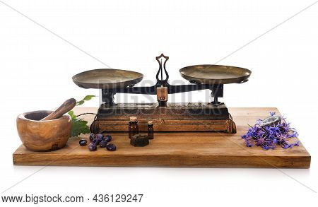 Roberval Balance In Front Of White Background