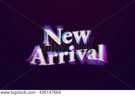 New arrival shopping word in anaglyph text typography