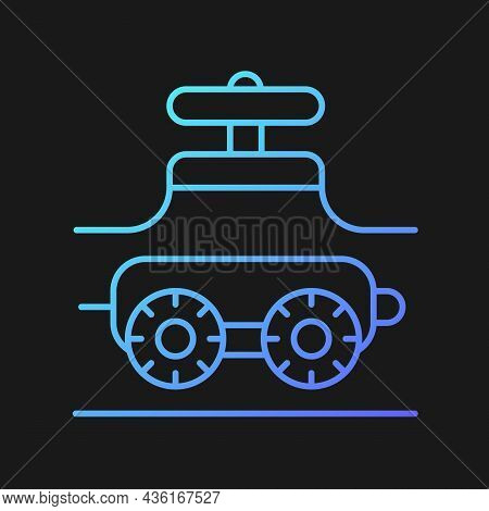 Pipe-inspecting Robots Gradient Vector Icon For Dark Theme. Robotic Crawler. Automatic Pipeline Insp