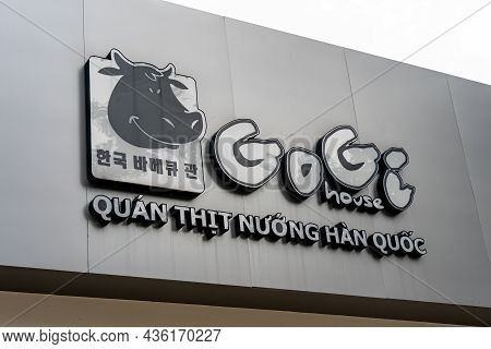 Saigon, Vietnam - 7 October 2021: Logo Of Korean Style Barbecue Restaurant Gogi House