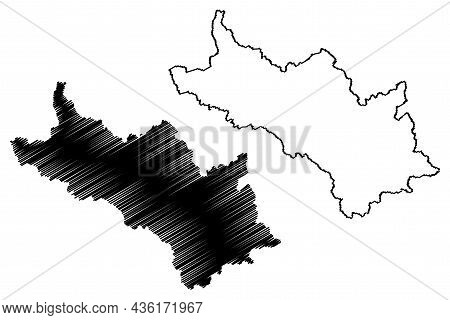 Lahaul And Spiti District (himachal Pradesh State, Republic Of India) Map Vector Illustration, Scrib