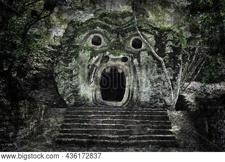 Sacred Wood, Park Of The Monsters In Bomarzo, Italy