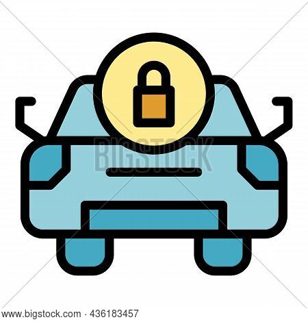 Car Keyless System Icon. Outline Car Keyless System Vector Icon Color Flat Isolated