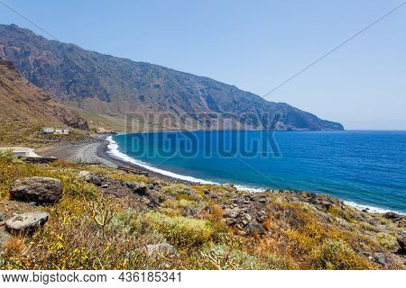 Ocean and coast  with small beach in El Hierro Island, The Canaries, Spain
