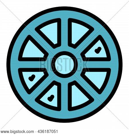 Wheel Cipher Icon. Outline Wheel Cipher Vector Icon Color Flat Isolated