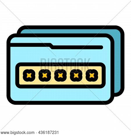Digital Cipher Icon. Outline Digital Cipher Vector Icon Color Flat Isolated