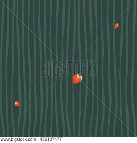 Seamless Striped Pattern. Thickets Of Flowering Plants