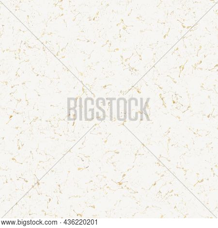 Handmade White Gold Metallic Rice Sprinkles Paper Texture. Seamless Washi Sheet Background. Sparkle 