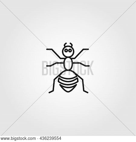 Ant Vector Line Icon On White Background