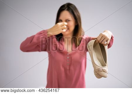 Smelly Shoes. Stinky Feet Sweat. Foot Odor