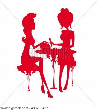 Manicure In Beauty Salon - Illustration On White Background