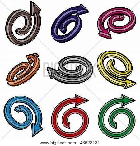 Nine 3D Arrows.