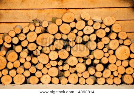 Wood Pile And Porch