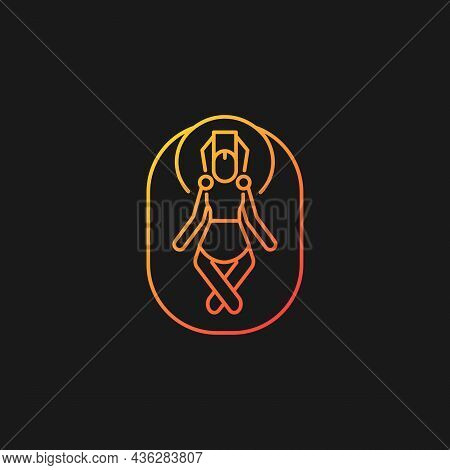 Budhanilkantha Temple Gradient Vector Icon For Dark Theme. Vishnu Awakening Celebration. Famous Ston