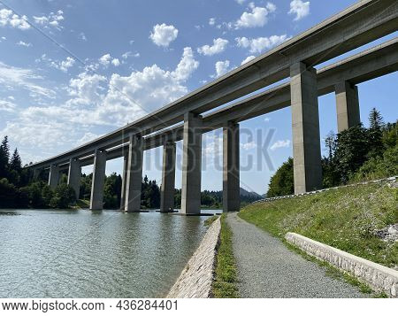 Viadukt Over Lake Bajer, Bajer Bridge Or Viaduct Bajer In Fuzine - Gorski Kotar, Croatia (most Bajer