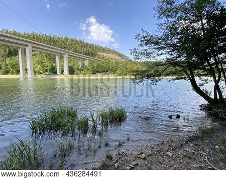 Viadukt Over Lake Bajer, Bajer Bridge Or Viaduct Bajer In Fuzine - Gorski Kotar, Croatia (most Bajer