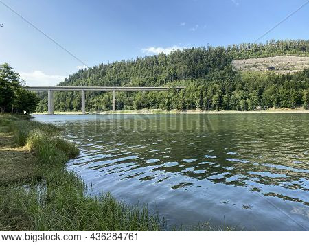 Viadukt Over Lake Bajer, Bajer Bridge Or Viaduct Bajer In Fuzine - Gorski Kotar, Croatia (most Bajer