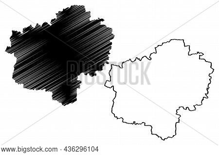 Latur District (maharashtra State, Aurangabad Division, Republic Of India) Map Vector Illustration, 