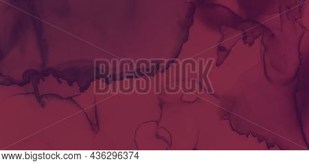 Color Wine Splash. Watercolor Maroon Pattern. Abstract Alcohol Banner. Dark Maroon Template. Red Win