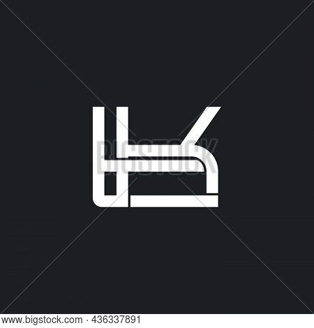 Letter Kt Simple Linked Line Geometric Logo Vector