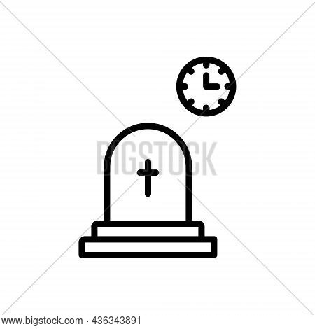Black Line Icon For Eventually Lastly Graveyard Sheol Finally One-day Ending
