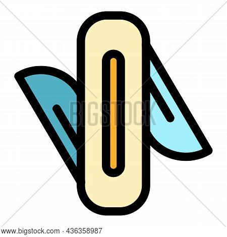 Multitool Small Knife Icon. Outline Multitool Small Knife Vector Icon Color Flat Isolated