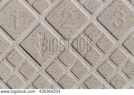 The Back Side Of The Tile Is Close-up. Texture Of The Reverse Side Of The Tile. Background