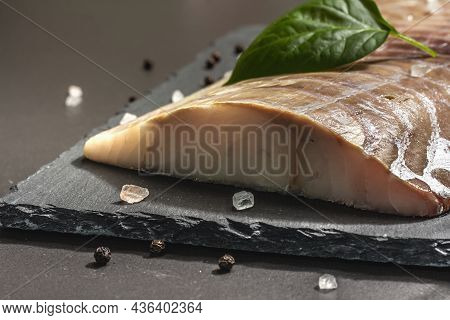 Raw Pollock (pollachius Virens) Fillet. Fresh Fish For Healthy Food Lifestyle