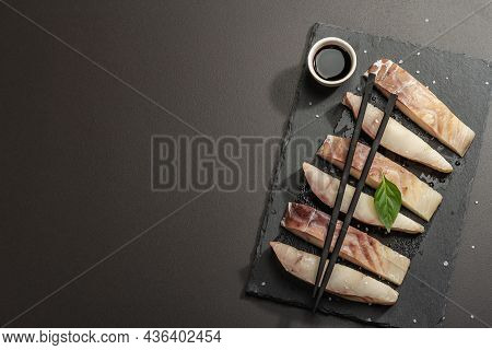 Raw Pollock (pollachius Virens) Pieces. Fresh Fish For Healthy Food Lifestyle