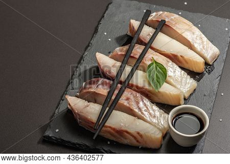 Raw Pollock (pollachius Virens) Pieces. Fresh Fish For Healthy Food Lifestyle