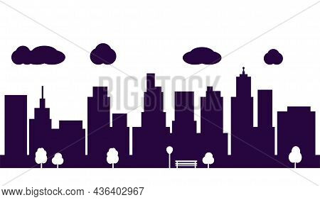 City Silhouette. High-rise Buildings Of The Metropol.