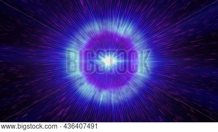 Pulsar Star Light In Space, Illustration Abstract