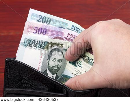Mozambican Money - Metical In The Black Wallet