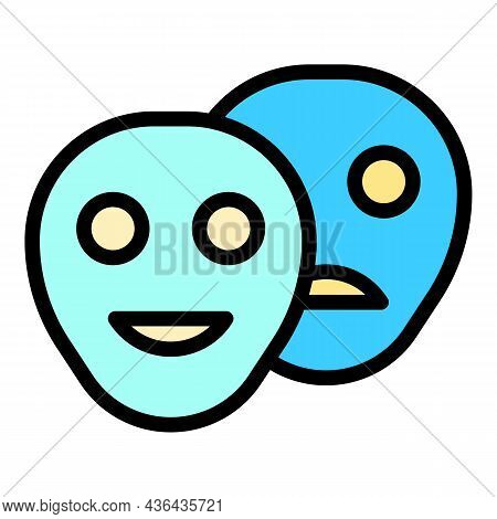 Bipolar Disorder Icon. Outline Bipolar Disorder Vector Icon Color Flat Isolated