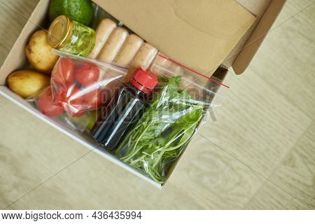 Food Box Meal Kit Of Fresh Ingredients And Recipe Blank Order