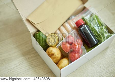 Food Box Meal Kit Of Fresh Ingredients And Recipe Blank Order