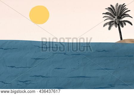 Seascape background mixed media, remixed from artworks by George Barbier