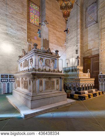 Cairo, Egypt- September 25 2021: Mausoleum Of Lady Khushiar Hanim Mother Of Khedive Ismail, With Mau