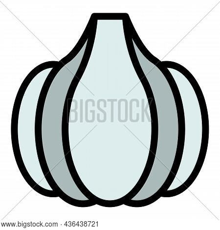 Garlic Food Icon. Outline Garlic Food Vector Icon Color Flat Isolated