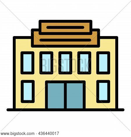 Service Exhibition Building Icon. Outline Service Exhibition Building Vector Icon Color Flat Isolate