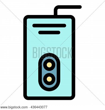 Double Circuit Boiler Icon. Outline Double Circuit Boiler Vector Icon Color Flat Isolated