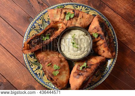 Arais - Kebab In A Baked Pita. Traditional Arab Food