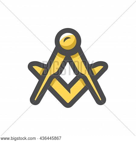 Square And Compass Vector Icon Cartoon Illustration