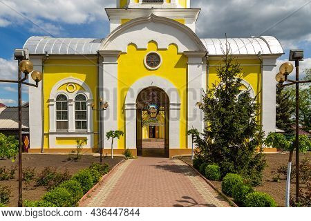 Comrat, Gagauzia, Republic Of Moldova - 02 May 2016: Bell Tower Of Comrat Cathedral. The Autonomous 