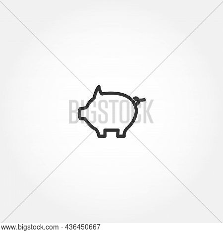Pig Isolated Line Icon. Pig Isolated Line Icon.
