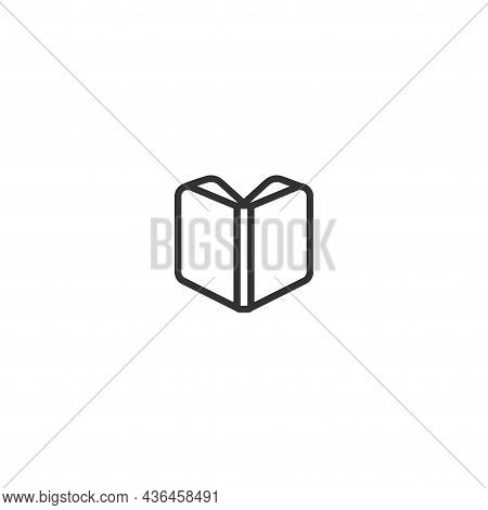 Open Book Isolated Line Icon For Web And Mobile